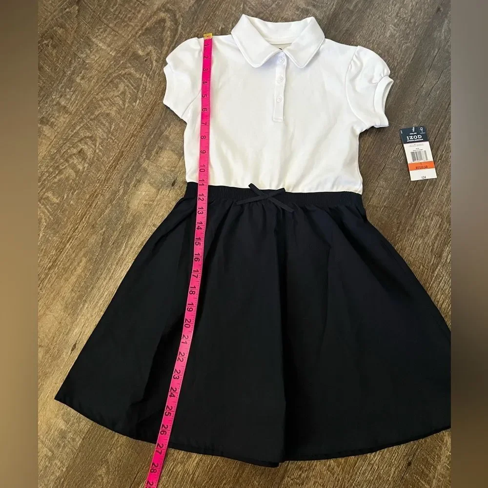IZOD Girls Short Sleeve Cap Midi Shirt Dress-Size 7